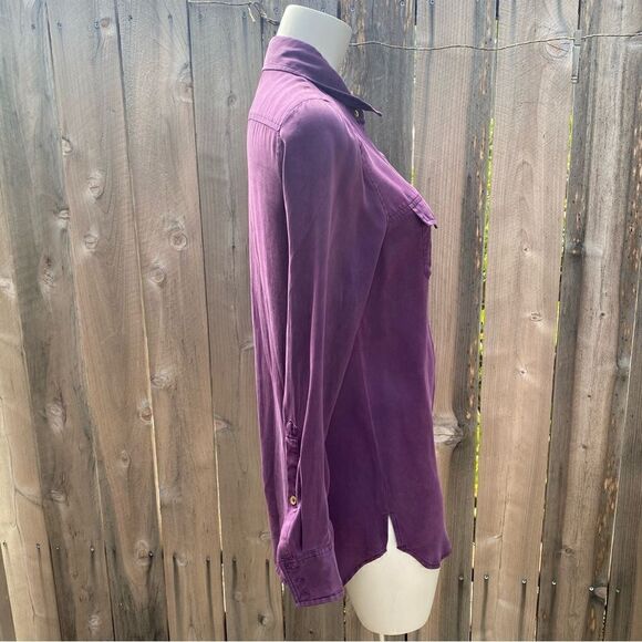 TRUE RELIGION purple silk button down size XS - Picture 7 of 12